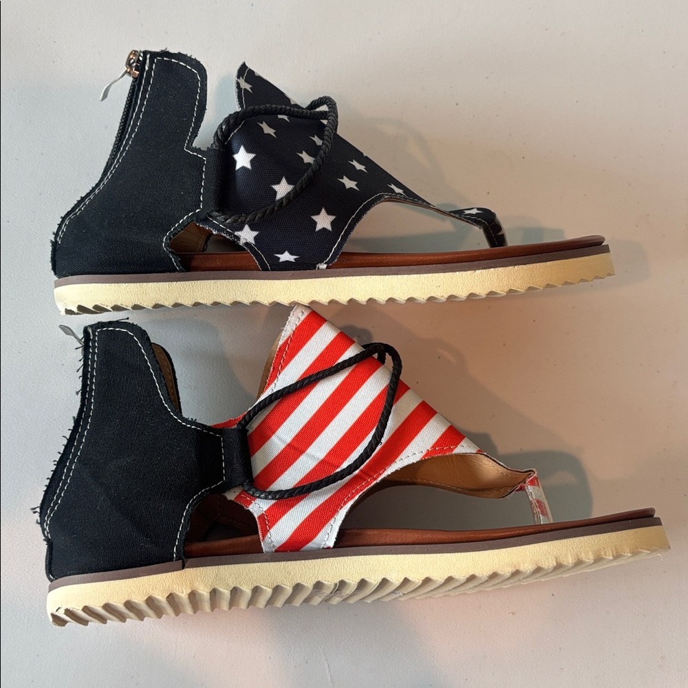 Patriotic Sandals - Red, White, and Blue - Picture 3 of 10